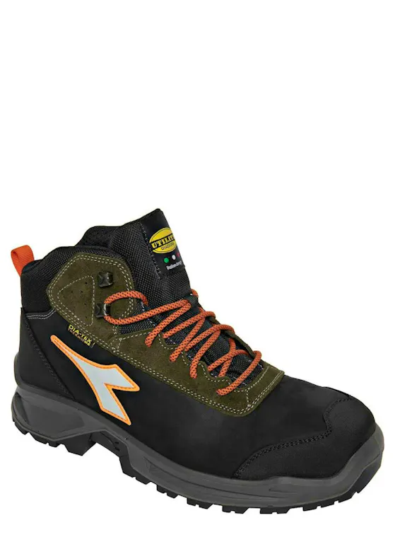 Diadora Sport Diatex halbhoch S3, Schwarz/Stahlgrau