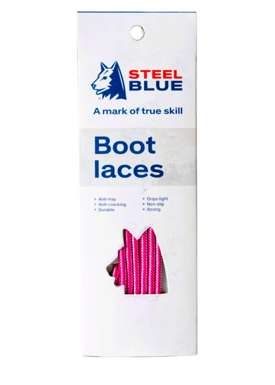 Steel Blue One Pair Ladies Laces Retail Pnk/Lil 140cm