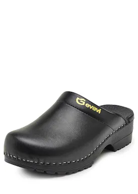 Gevavi Austin Flex Mule, gepolstert, PU, schwarz, Arbeitsclog