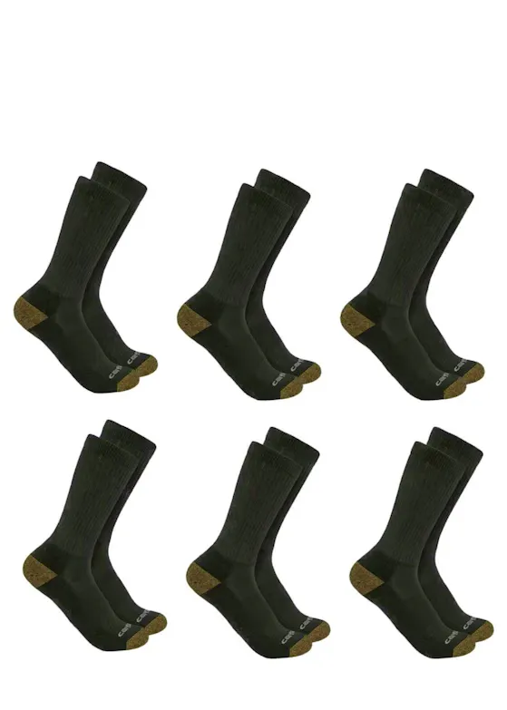 Carhartt Midweight Crew Socks 6-Pack SC1156M