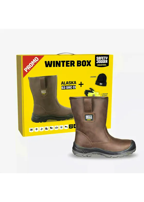 Safety Jogger Alaska S3 Werklaars Hoog Bruin Winter Promobox