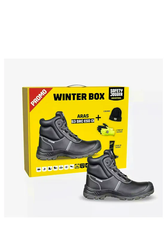 Safety Jogger Aras S3 hohe Arbeitsstiefel, schwarz – Winter-Promobox