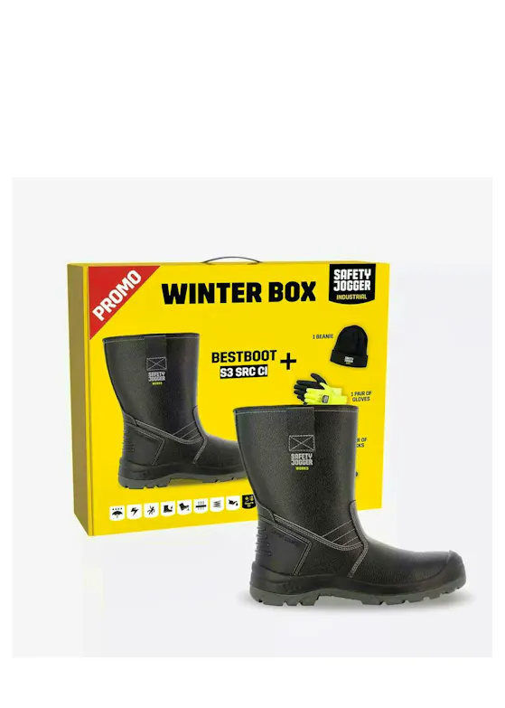 Safety Jogger Bestboot S3 Arbeitsstiefel, hoch, schwarz, Winter-Promobox