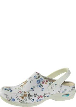 Wash'Go NursingCare medische klomp wit/bloemen