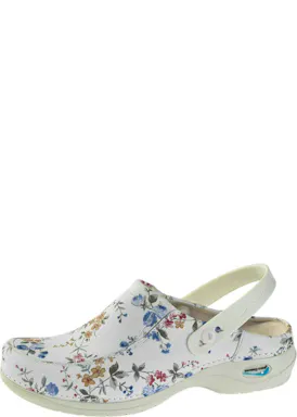 Wash'Go NursingCare medische klomp wit/bloemen