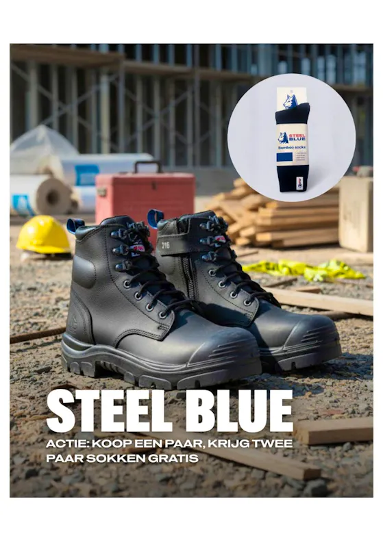 Steel Blue Argyle ZIP Black Waterproof TPU BC S3 Black