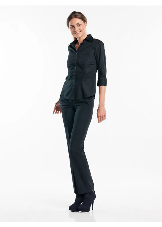 Chaud Devant 611 3/4-Sleeve Stretch Blouse — Damen Serve Elegance