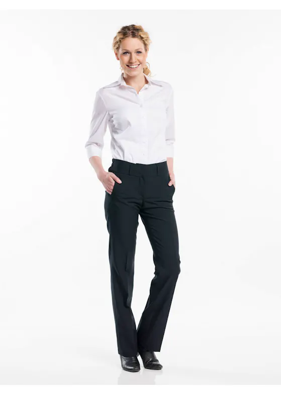 Chaud Devant Dames Wit Stretch 3/4 Sleeve Blouse