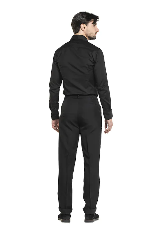 Chaud Devant Herren schwarz Stretchhemd