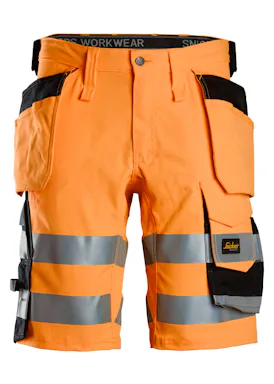 Snickers High-Vis Klasse 1 Stretch Korte Werkbroek met Holsterzakken