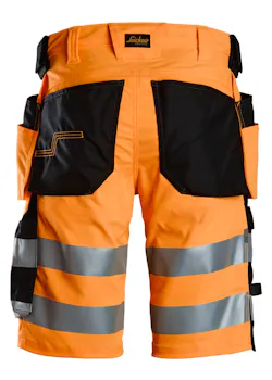 Snickers High-Vis Klasse 1 Stretch Korte Werkbroek met Holsterzakken 6135 miniatuur