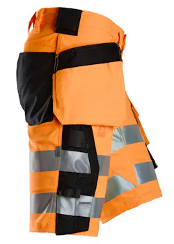 Snickers High-Vis Klasse 1 Stretch Korte Werkbroek met Holsterzakken 6135 miniatuur
