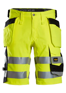 Snickers High-Vis Klasse 1 Stretch Korte Werkbroek met Holsterzakken