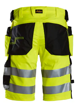 Snickers High-Vis Klasse 1 Stretch Korte Werkbroek met Holsterzakken 6135 miniatuur
