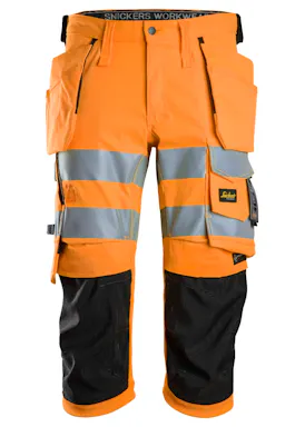 Snickers High-Vis Klasse 1/2 Stretch Pirate Broek met Holsterzakken
