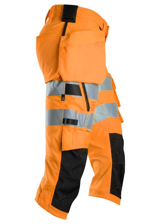 Snickers High-Vis-Klasse 1/2 Stretch-Piratenhose mit Holstertaschen