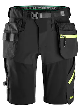 Snickers FlexiWork, Softshell Stretch Korte Werkbroek met Holsterzakken