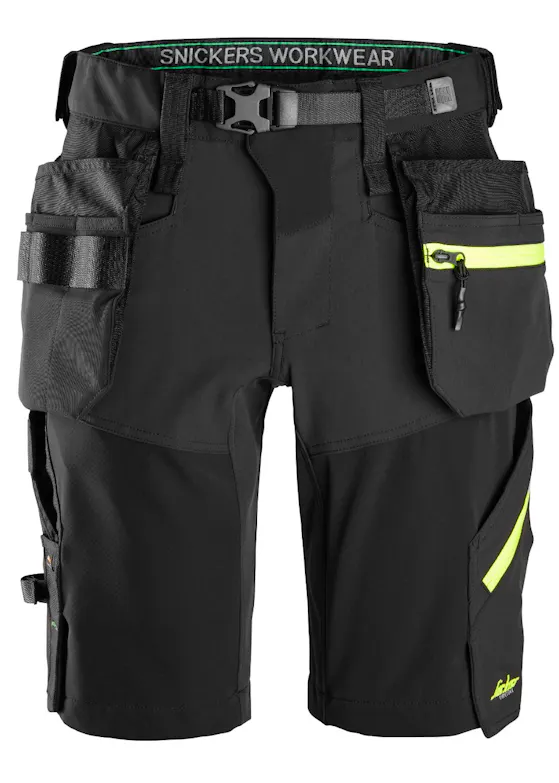 Snickers FlexiWork Softshell-Stretch kurze Arbeitshose mit Holstertaschen