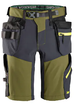 Snickers FlexiWork, Softshell Stretch Korte Werkbroek met Holsterzakken 6140 miniatuur
