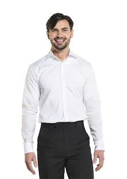 Chaud Devant Heren Wit Stretch Overhemd