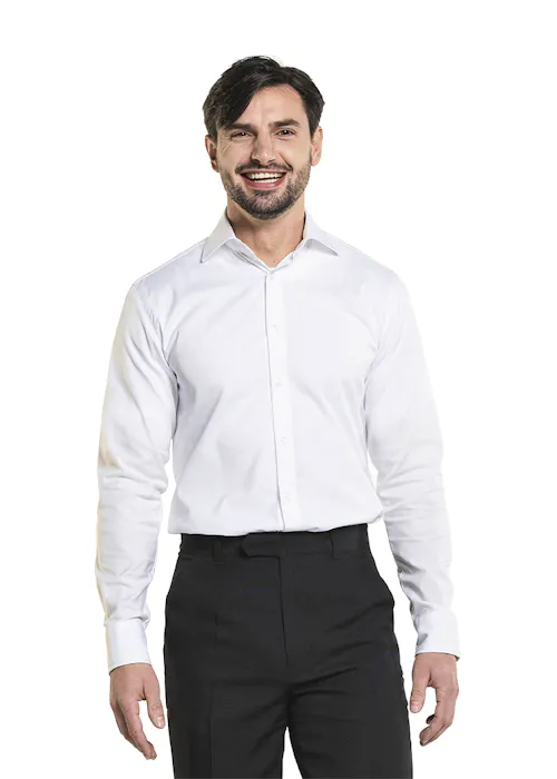 Chaud Devant pour hommes blanc chemise stretch