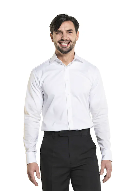 Chaud Devant Heren Wit Stretch Overhemd