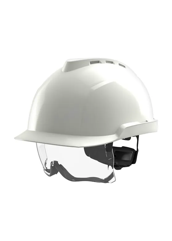 MSA-Helm V-Gard 930, ungeventiliert, mit Schutzbrille