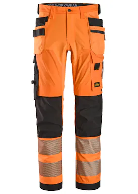 Snickers High-Vis Klasse 2 4-Way Stretch Werkbroek met Holsterzakken 6232