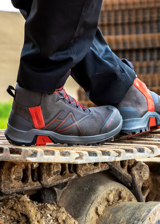 Haix Connexis Safety+ GTX Mid Grey-Red S3 Sicherheitsschuh