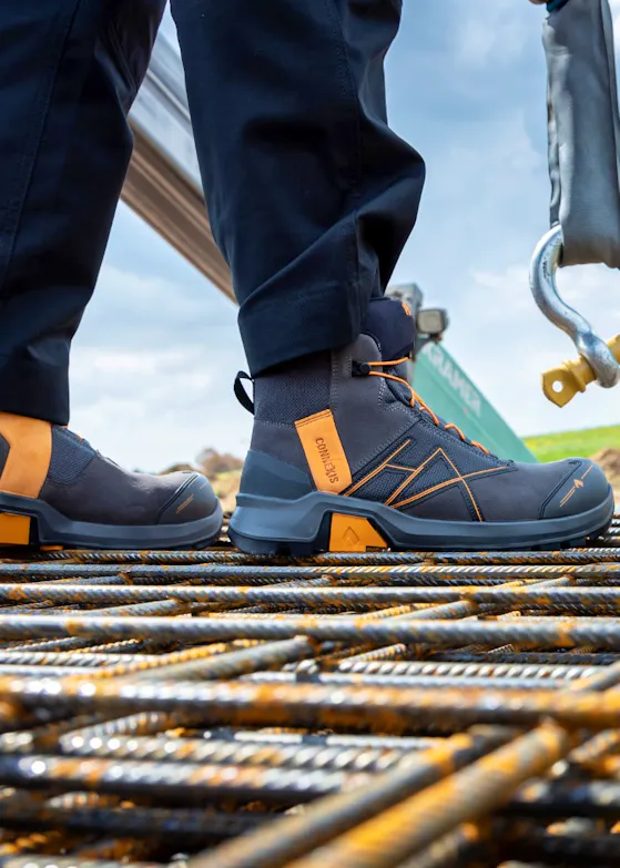 Haix Connexis Safety+ GTX Mid Grey-Orange S3 Werkschoen