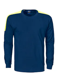 Projob 2020 T-Shirt Lange Mouwen Fluo Inzetstukken Regular Fit miniatuur