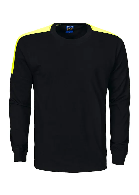 Projob 2020 T-Shirt Lange Mouwen Fluo Inzetstukken Regular Fit