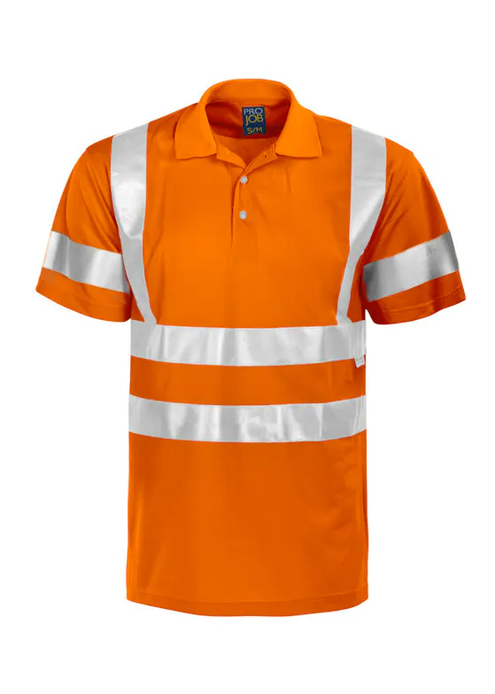 Projob 646011 6011 Poloshirt, Warnschutz, Stretch, EN ISO 20471, Klasse 3