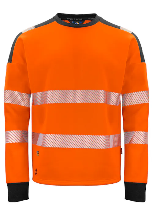Projob 646108 Sweat-shirt à col rond haute visibilité EN ISO 20471 classe 3 réfléchissant