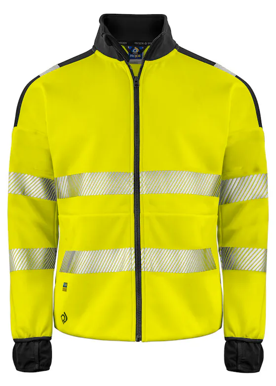 Projob 6109 Warnsweatshirt mit langem Reißverschluss, EN ISO 20471, Klasse 3, Stretch