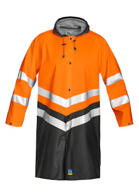 Projob 6403 lange Warnschutz-Regenjacke, EN ISO 20471, Klasse 3