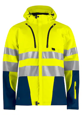 Projob Ungefütterte Warnschutz-Softshelljacke, EN ISO 20471, Klasse 3, Damen, 6423