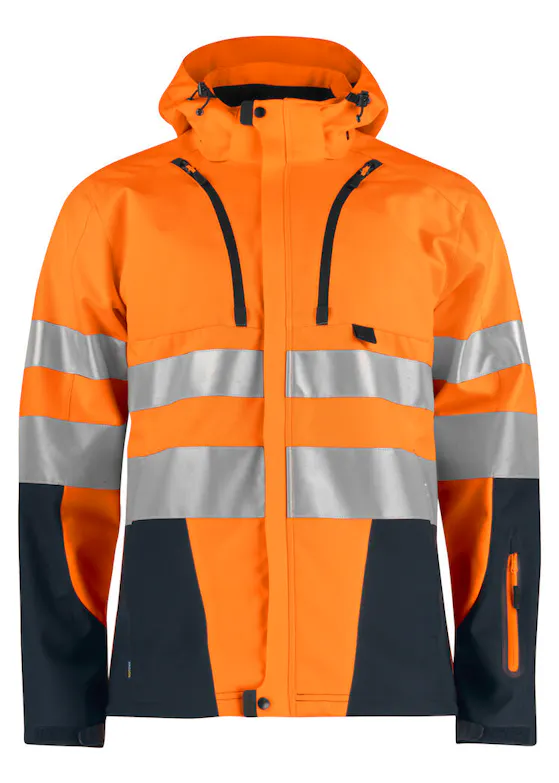 Projob 6419, ungefütterte Warnschutz-Softshelljacke, EN ISO 20471, Klasse 3