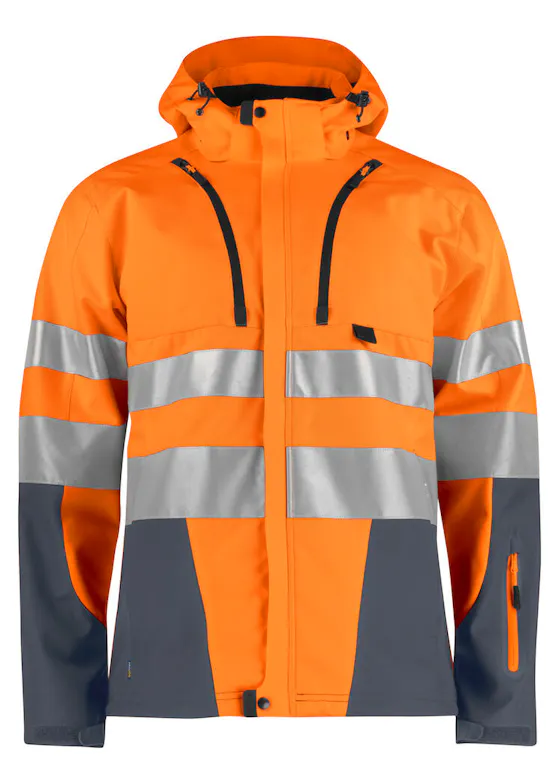 Projob 6419, ungefütterte Warnschutz-Softshelljacke, EN ISO 20471, Klasse 3