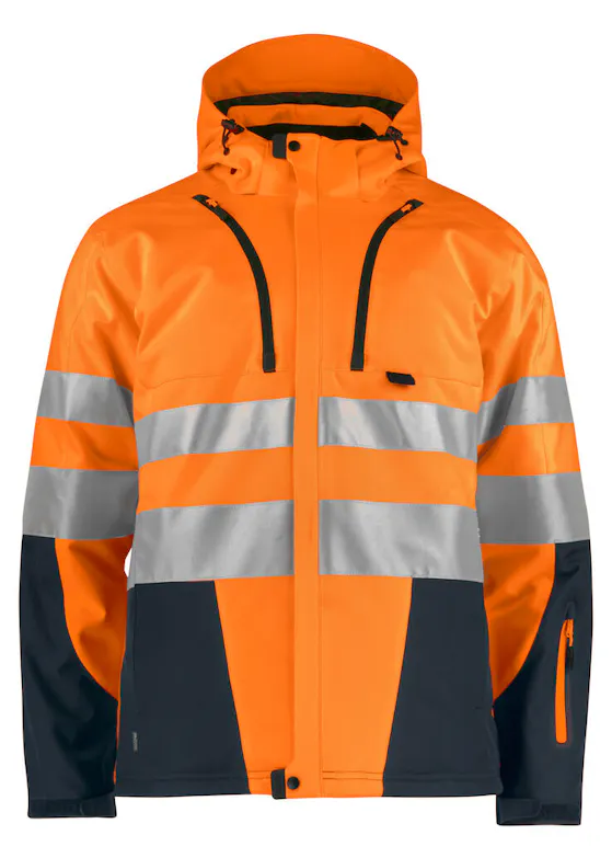 Projob 6420 Gefütterte Warnschutz-Softshelljacke EN ISO 20471, Klasse 3