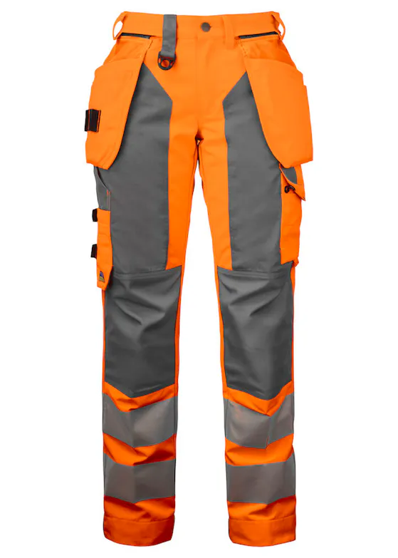 Projob 6519 Warnschutzhose mit Knietaschen und Nageltaschen, EN ISO 20471, Klasse 2, Damen