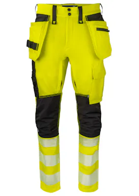 Projob Warnschutz-Stretchhose mit Nageltaschen und 37,5™-Technologie, EN ISO 20471, Klasse 2, 6527