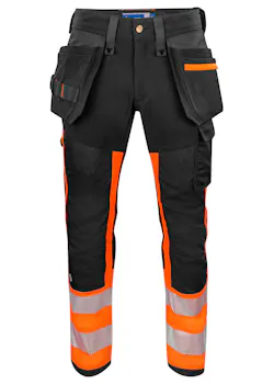 Projob 6540 pantalon stretch de signalisation avec poches pour genouillères et poches style jean EN ISO 20471 classe 1