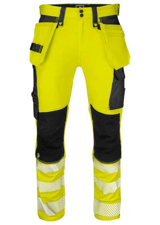 Projob 6571 Signalisatiestretchbroek met Kniezakken en Spijkerzakken EN ISO 20471 Klasse 2