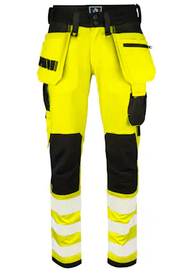 Projob 6573 Signalisatiestretchbroek met Kniezakken en Spijkerzakken EN ISO 20471 Klasse 2/1