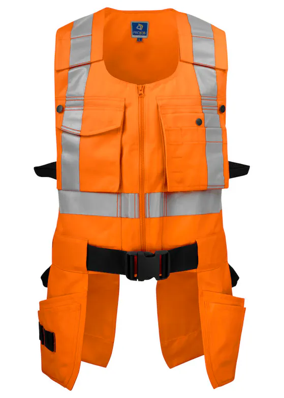 Projob 6704 Signal-Werkzeugweste, EN ISO 20471, Klasse 2, D-Ring