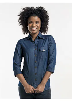 Chaud Devant Damen Blue Denim Stretch 3/4-Ärmel thumbnail
