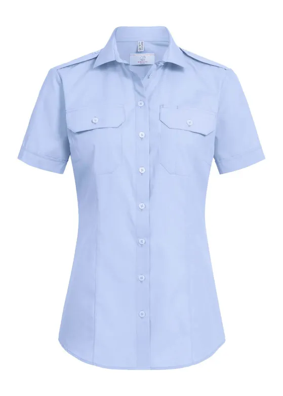 Greiff 6571 Pilotenbluse mit kurzen Ärmeln, Regular-Fit, Damen-Essentials - Simple