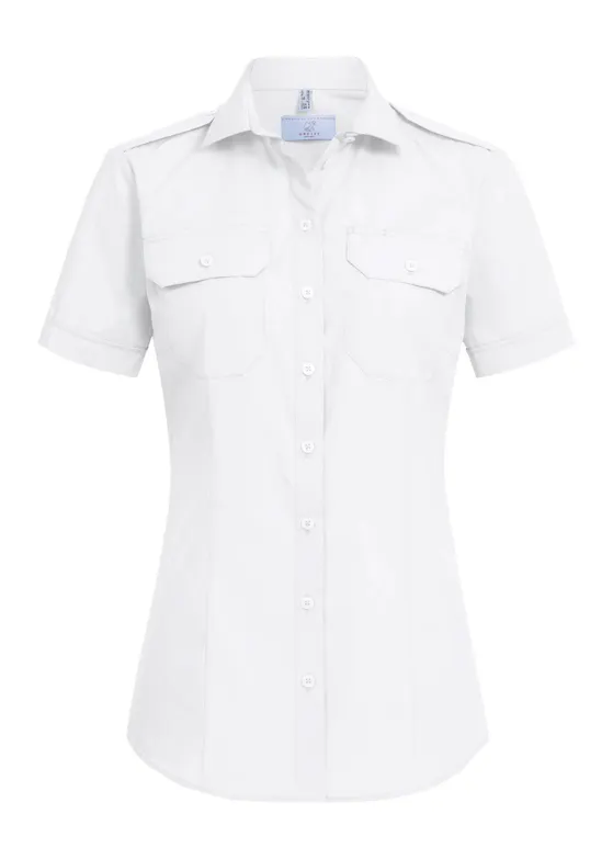 Greiff 6571 Pilotenbluse mit kurzen Ärmeln, Regular-Fit, Damen-Essentials - Simple