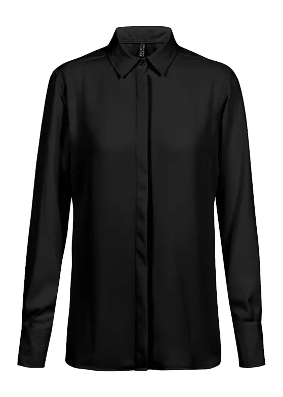 Greiff 6580 Bluse – verdeckte Knopfleiste, Damenschnitt, Essentials – Chiffon